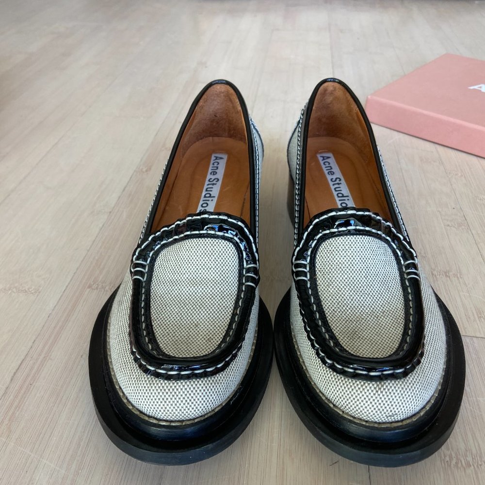 Acne Studios Women's Black Penny Canvas Loafers